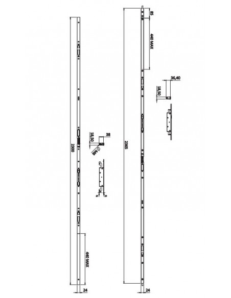 Κλειδαριά δευτέρου φύλλου πυράντοχης πόρτας