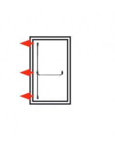 Single-leaf panic bar ISEO Fast Push IDEA Base with 3 locks