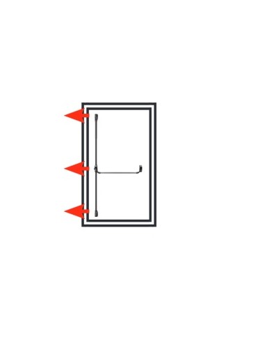 Single-leaf panic bar ISEO Fast Push IDEA Base with 3 locks
