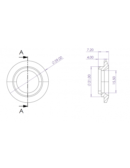 Mouthpiece - DEFENDER cylinder rosette (Schüco type) with a depth of 7.20mm