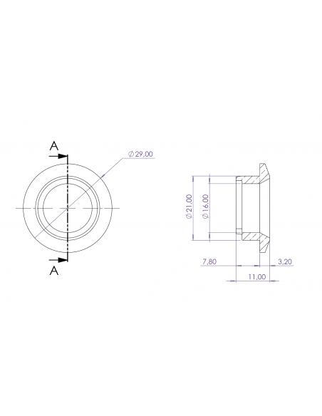 Mouthpiece - DEFENDER cylinder rosette (Schüco type) with a depth of 11mm