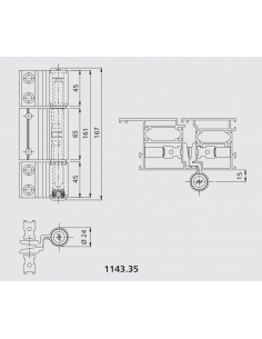 Μεντεσές Rollenband για πόρτες αλουμινίου 2