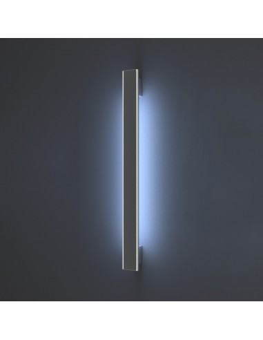 Main entrance door handle with black aluminium insert and LED
