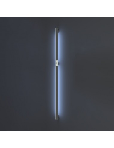 Main entrance door handle with black aluminium insert and LED