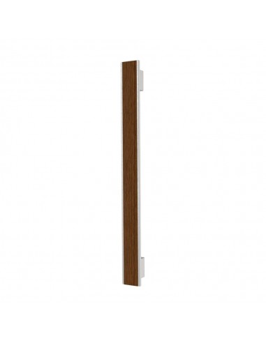 Main entrance door handle with walnut insert