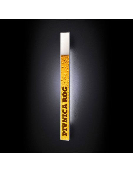 Main entrance door handle with graphic print on glass - modern