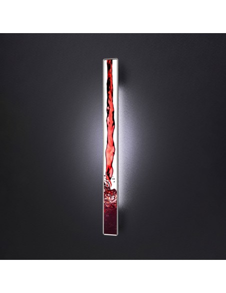 Main entrance door handle with graphic print on glass - modern