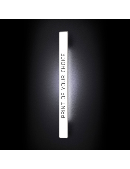 Main entrance door handle with graphic print on glass - modern