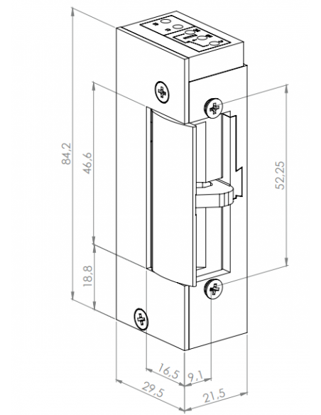 Electric strike with resistance for 1000kg