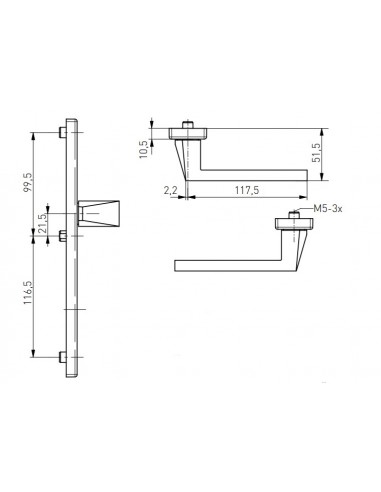 Πόμολο (χερούλι) αλουμινίου με πλάκα ζεύγος 37...