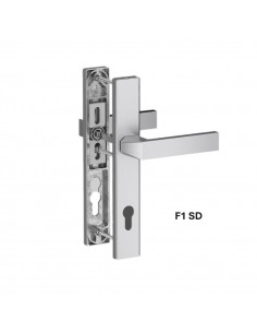Aluminum door handle with plate pair 37 Dallas 2