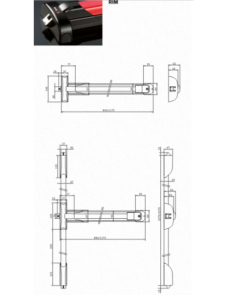 ISEO push touch bar panic bar