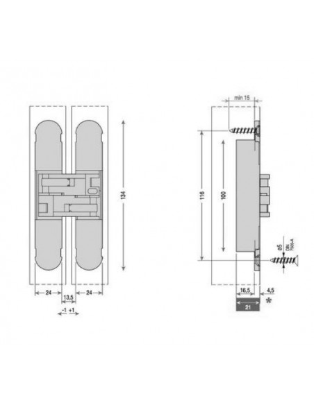 Small Concealed 3D Adjustable Hinge