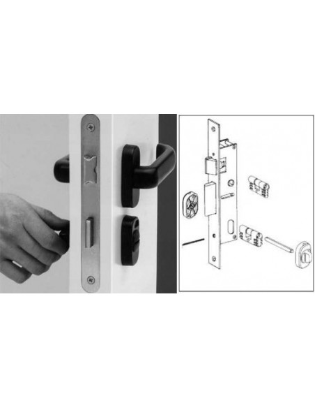 Κλειδαριά με ένδειξη, για πόρτα τουαλέτας (WC) Κλειδαριά με ένδειξη, για πόρτα τουαλέτας (WC)