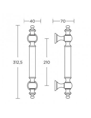 Διακοσμητική λαβή πόρτας σειρά 295