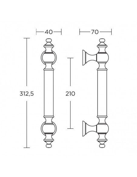 Διακοσμητική λαβή πόρτας σειρά 295 Διακοσμητική λαβή πόρτας σειρά 295