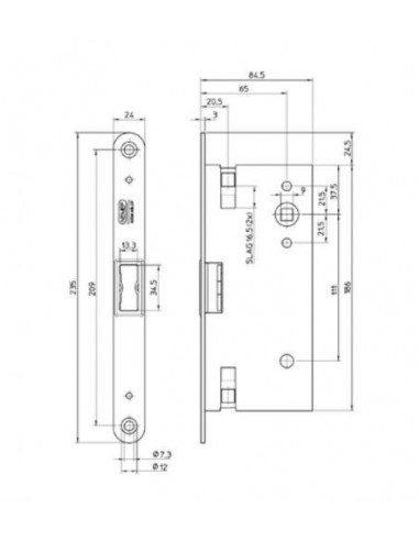 Κλειδαριά δευτέρου φύλλου πυράντοχης πόρτας