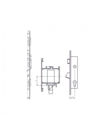 Μηχανισμός μπάρας πανικού με U κλειδαριά τριών σημείων