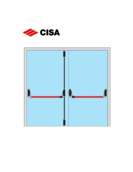 Μπάρα πανικού για δίφυλλη πόρτα με κλειδαριά