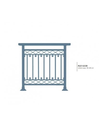 Κάγκελο αλουμινίου τύπου Classics Κολωνάτο με λουλούδι