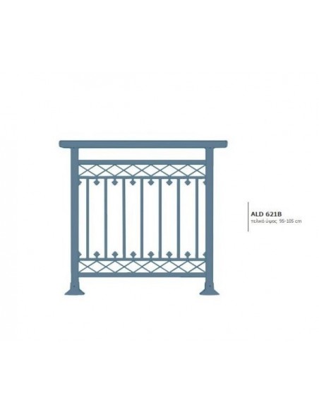 Κάγκελο αλουμινίου τύπου Classics Κολωνάτο με λουλούδι Κάγκελο αλουμινίου τύπου Classics Κολωνάτο με λουλούδι