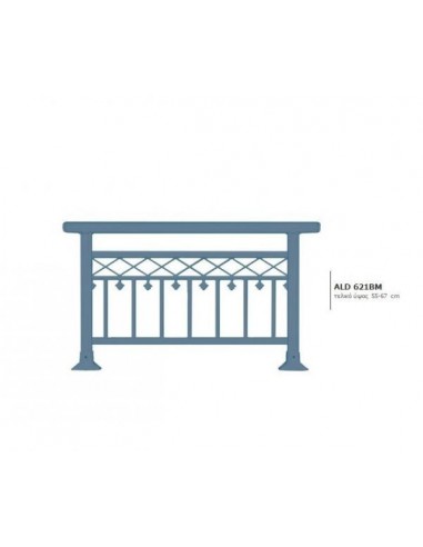 Κάγκελο αλουμινίου τύπου Classics Κολωνάτο με λουλούδι