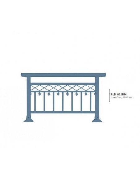 Κάγκελο αλουμινίου τύπου Classics Κολωνάτο με λουλούδι Κάγκελο αλουμινίου τύπου Classics Κολωνάτο με λουλούδι