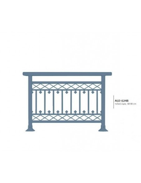 Κάγκελο αλουμινίου τύπου Classics Κολωνάτο με λουλούδι Κάγκελο αλουμινίου τύπου Classics Κολωνάτο με λουλούδι