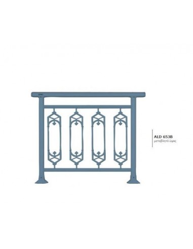 Κάγκελο αλουμινίου τύπου Classics Κολωνάτο με λουλούδι