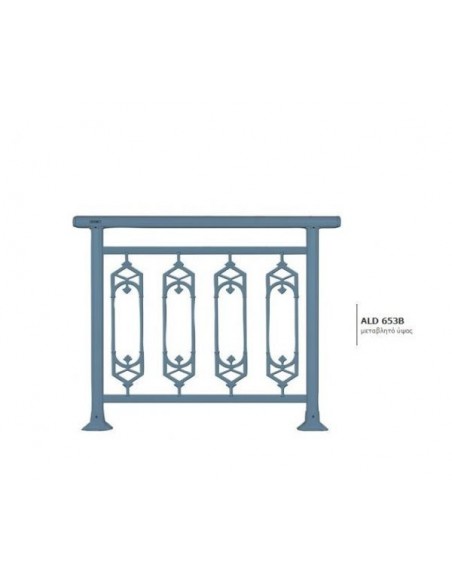 Κάγκελο αλουμινίου τύπου Classics Κολωνάτο με λουλούδι Κάγκελο αλουμινίου τύπου Classics Κολωνάτο με λουλούδι