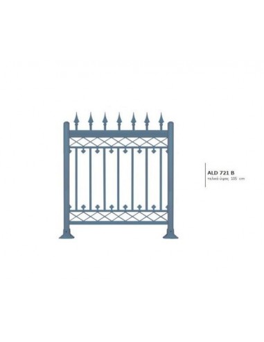 Κάγκελο αλουμινίου τύπου Classics Κολωνάτο με λουλούδι