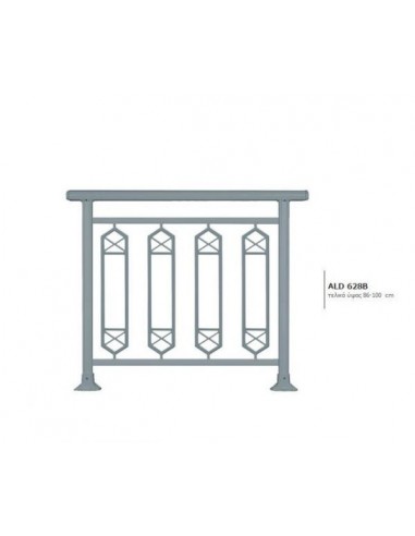 Κάγκελο αλουμινίου τύπου Classics Κωλονάτο Χιαστί