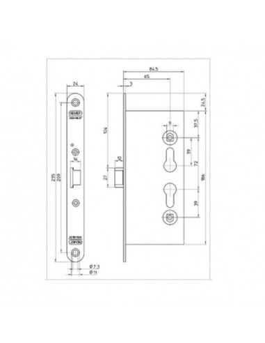 Κλειδαριά μπάρας πανικού για πυράντοχη πόρτα