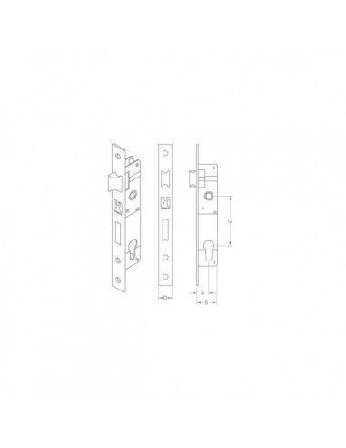 Κλειδαριά ασφαλείας με κύλινδρο για πόρτες 20-25mm