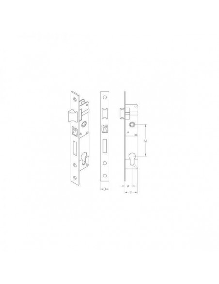 Κλειδαριά ασφαλείας με κύλινδρο για πόρτες 20-25mm Κλειδαριά ασφαλείας με κύλινδρο για πόρτες 20-25mm