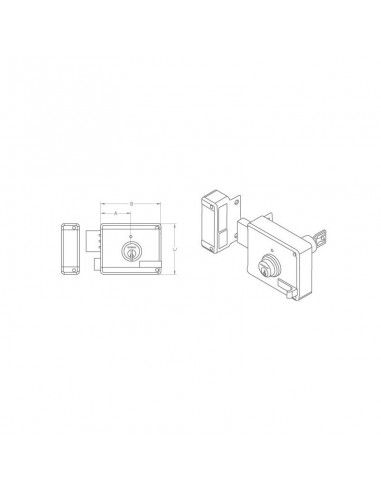 Κουτιαστή τετράγωνη εξωτερική κλειδαριά