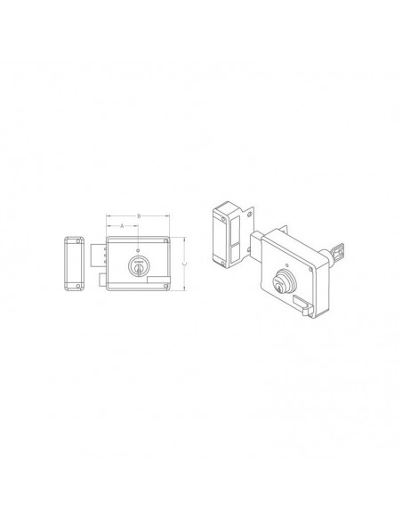 Κουτιαστή τετράγωνη εξωτερική κλειδαριά Κουτιαστή τετράγωνη εξωτερική κλειδαριά