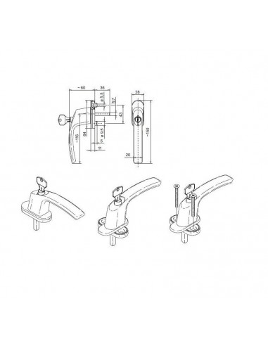 Χερούλι με κλειδί Trend για μπαλκονόπορτες και παράθυρα