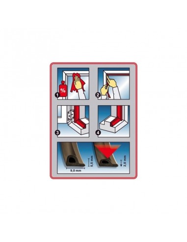 Αυτοκόλλητο λάστιχο αεροστόπ μόνωσης για πόρτες και παράθυρα