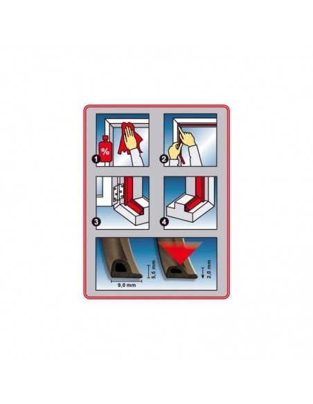 Αυτοκόλλητο λάστιχο αεροστόπ μόνωσης για πόρτες και παράθυρα Αυτοκόλλητο λάστιχο αεροστόπ μόνωσης για πόρτες και παράθυρα