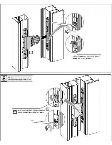Κρυφός μεντεσές Axxent για πόρτες αλουμινίου
