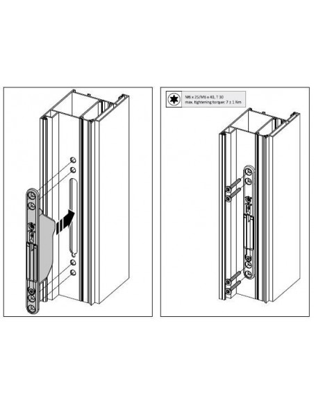 Κρυφός μεντεσές Axxent για πόρτες αλουμινίου