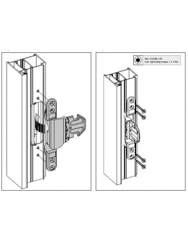 Κρυφός μεντεσές Axxent για πόρτες αλουμινίου