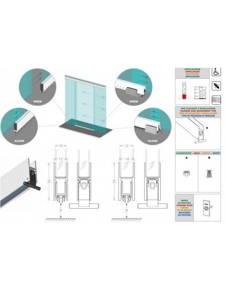 Αεροστόπ GLASS BOTTOM SLIDE για συρόμενες γυάλινες πόρτες