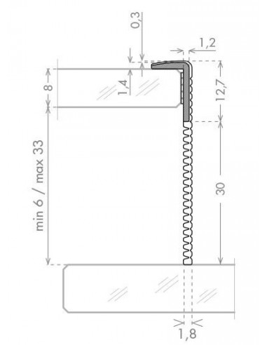 Αεροστόπ GLASS LIP SLIDE για συρόμενες γυάλινες πόρτες