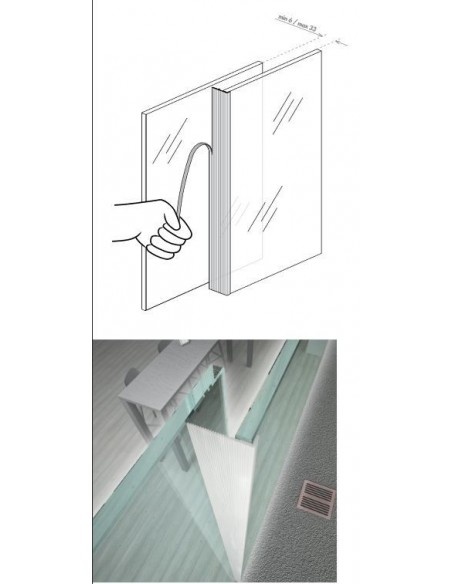 Αεροστόπ GLASS LIP SLIDE για συρόμενες γυάλινες πόρτες