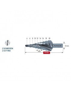 Φρέζες διαβάθμισης 4-12mm Karnasch Γερμανίας HSS-XE(κοβαλτίου)