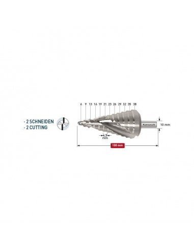 Φρέζες διαβάθμισης 4-20mm Karnasch Γερμανίας HSS-XE(κοβαλτίου)