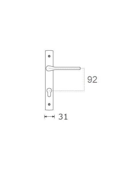 Πόμολο χερούλι με μονοκόμματη στενή πλάκα σειρά 1505 Πόμολο χερούλι με μονοκόμματη στενή πλάκα σειρά 1505