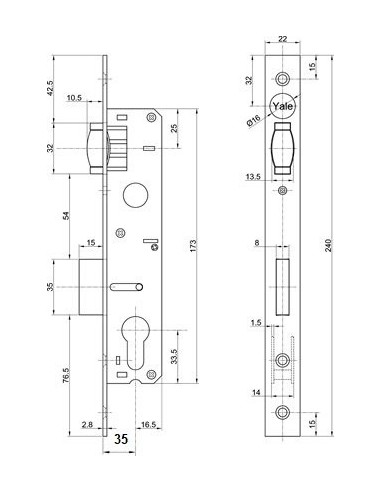 Κλειδαριά βαρελάκι - μπίλια YALE
